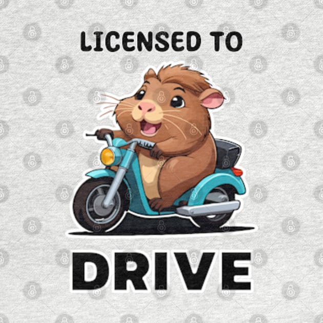 Licensed to Drive - Funny Guinea Pig on Moped by IDesign23